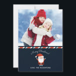 Kerstfoto van Santa Slaus Feestdagenkaart<br><div class="desc">Een moderne en schattige illustratie van een kerstman versiert deze kaart met de woorden Vrolijk kerstfeest. Gebruik je favoriete foto om een uniek en trendy vrolijk kerstmemento te maken. Ontworpen voor u door Blackberry Boulevard.</div>