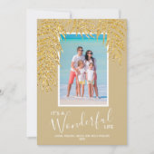 Kerstfoto van Tropical Palms Feestdagenkaart (Voorkant)