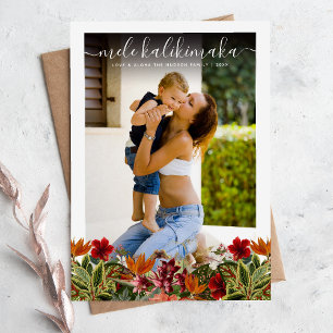  kerstfoto van Tropische Mele Kalikimaka Feestdagenkaart