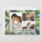 Kerstfoto van Tropische palmbomen Feestdagenkaart (Voorkant)