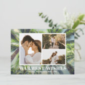 Kerstfoto van Tropische palmbomen Feestdagenkaart (Staand voorkant)