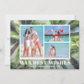 Kerstfoto van Tropische palmbomen Feestdagenkaart (Voorkant)