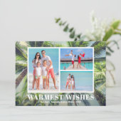 Kerstfoto van Tropische palmbomen Feestdagenkaart (Staand voorkant)