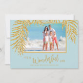 Kerstfoto van Tropische palmbomen Feestdagenkaart (Voorkant)