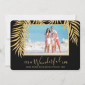 Kerstfoto van Tropische palmbomen Feestdagenkaart (Voorkant)