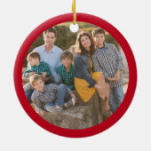 kerstfoto van Truck Red Buffalo Keramisch Ornament (Achterkant)