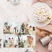 kerstfoto van vier | Vakantie-Briefkaart Briefkaart