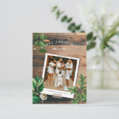 kerstfoto van Wood Acorn Feestdagenkaart (Staand voorkant)