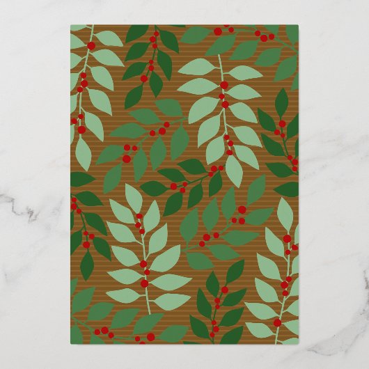 Kerstfoto verticaal - Script Gold JOY - Folie Feestdagenkaart (Achterkant)