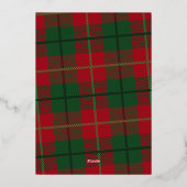 Kerstfoto Verticaal - Script Gold JOY plaid Folie Feestdagenkaart (Achterkant)