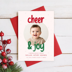 Kerstfoto voor baby's eerste kerst Verjaardagsaank Feestdagenkaart