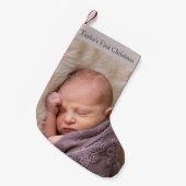 Kerstfoto voor baby's eerste kerstfeest kleine kerstsok (Voorkant (Hangend))