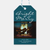 Kerstfoto voor branden van lichte en fijne branden cadeaulabel (Voorkant)