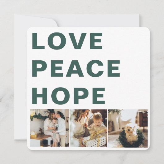 kerstfoto voor collage | Love Peace Hope (Voorkant)