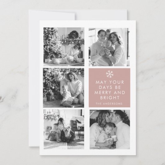 kerstfoto voor collage | Vrolijk kerstfeest | Roze (Voorkant)