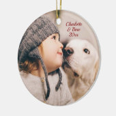 kerstfoto voor familie keramisch ornament (Links)