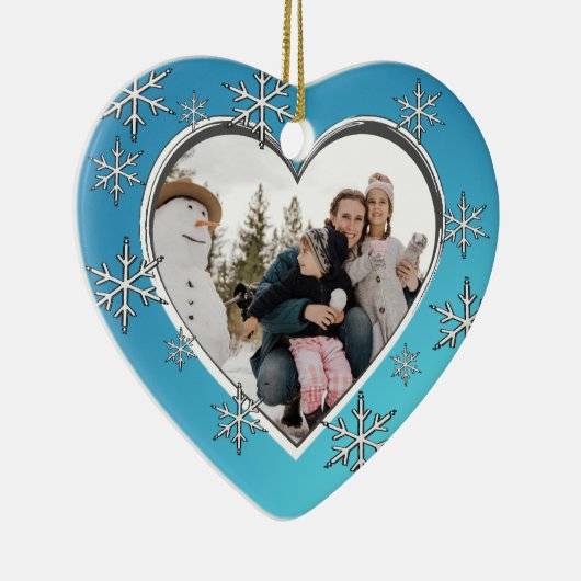 kerstfoto voor familie keramisch ornament (Rechts)