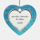 kerstfoto voor familie keramisch ornament (Achterkant)