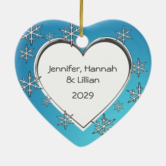 kerstfoto voor familie keramisch ornament (Achterkant)