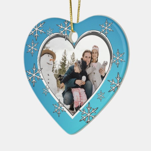 kerstfoto voor familie keramisch ornament (Links)