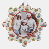 kerstfoto voor familie ornament kaart (Voorkant)