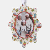 kerstfoto voor familie ornament kaart (Links)