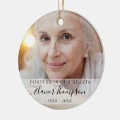 Kerstfoto voor het monument 'Voor altijd in onze h Keramisch Ornament (Links)