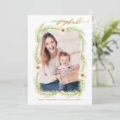 Kerstfoto voor Joyful Branches Feestdagenkaart (Staand voorkant)