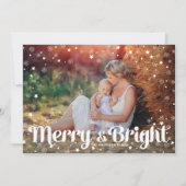 Kerstfoto voor Merry en Bright Snowflakes Feestdagenkaart (Voorkant)