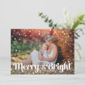 Kerstfoto voor Merry en Bright Snowflakes Feestdagenkaart (Staand voorkant)