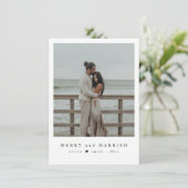 Kerstfoto voor pasgetrouwde kustparen feestdagenkaart (Staand voorkant)