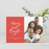 Kerstfoto 'Vrolijk en Helder' Feestdagenkaart (Staand voorkant)