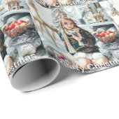 Kerstfoto Vrolijk Kerstfeest Cadeaupapier (Rol Hoek)