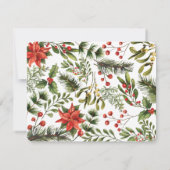 Kerstfoto Waterverf Bloemenvakantie Notitiekaartje (Achterkant)