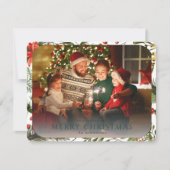 Kerstfoto Waterverf Bloemenvakantie Notitiekaartje (Voorkant)