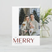 Kerstfoto Waterverf Botanische Bloemen Feestdagenkaart (Staand voorkant)