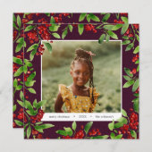 kerstfoto waterverf botanische feestkaart kaart (Voorkant / Achterkant)