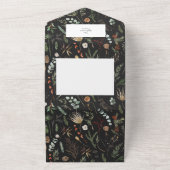 kerstfoto waterverf botanische flora all in one uitnodiging (Buitenkant)