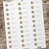 Kerstfoto Waterverf groen krans gebladerte Etiket