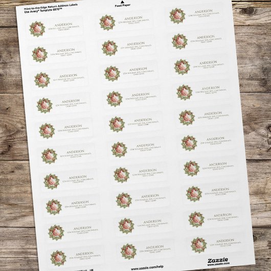 Kerstfoto Waterverf groen krans gebladerte Etiket