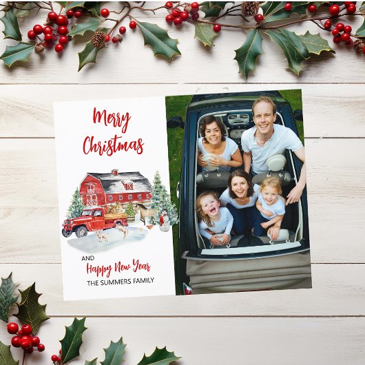 kerstfoto Waterverf Rustic Barn Boerderij Budget