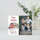 kerstfoto Waterverf Rustic Barn Boerderij Budget (Staand voorkant)