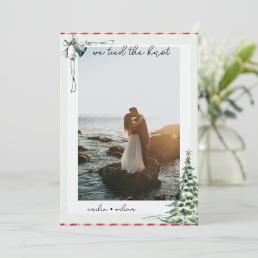 Kerstfoto Wedding Elopement Aankondiging (Staand voorkant)