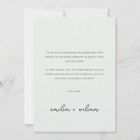 Kerstfoto Wedding Elopement Aankondiging (Achterkant)