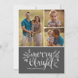 kerstfoto-Wenskaart - Merry & Bright Feestdagenkaart