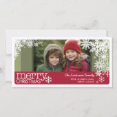 Kerstfoto - Whimsical laat het sneeuwvlokken Feestdagenkaart (Voorkant)