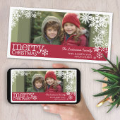 Kerstfoto - Whimsical laat het sneeuwvlokken Feestdagenkaart