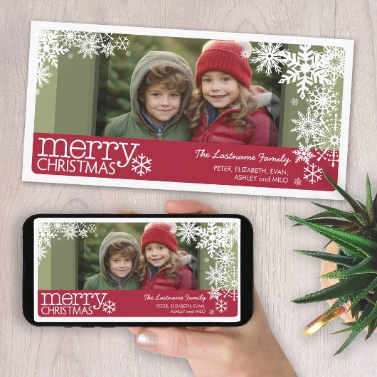 Kerstfoto - Whimsical laat het sneeuwvlokken Feestdagenkaart