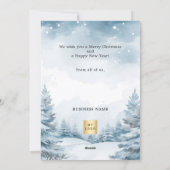 Kerstfoto winterlandschap bedrijf feestdagenkaart (Achterkant)
