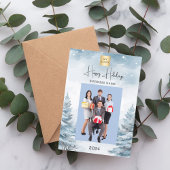 Kerstfoto winterlandschap bedrijf QR Feestdagenkaart